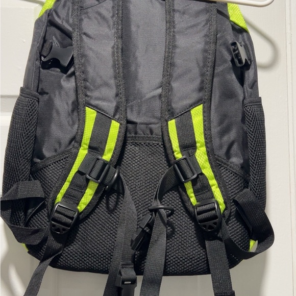 Men's Black and Neon Green Backpack - Picture 1 of 2
